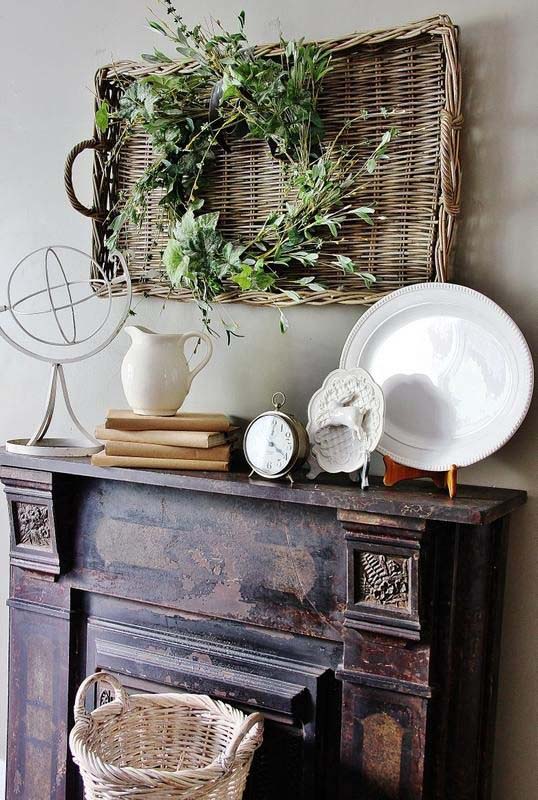 Rectangular Wicker Basket to Hang A Wreath On