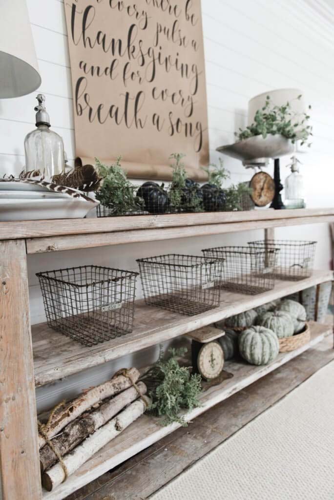 DIY Farmhouse Buffet With Shelves