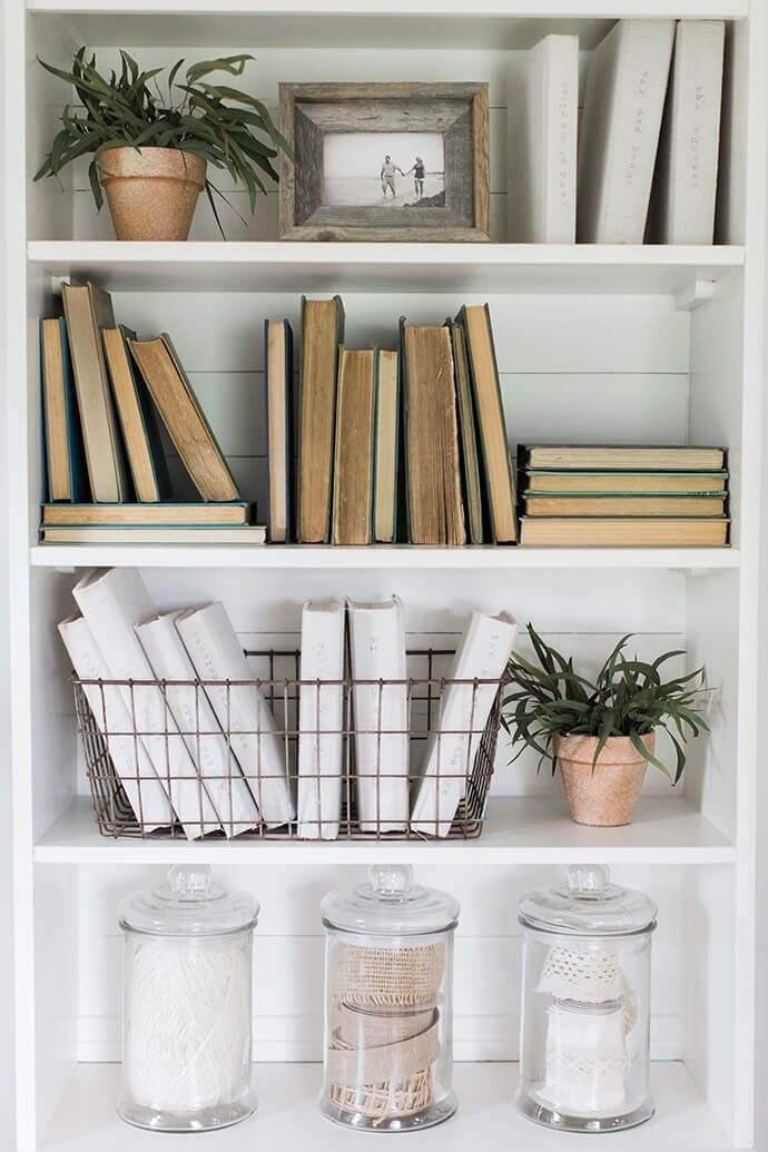 Simple Bookshelf With Shiplap Back