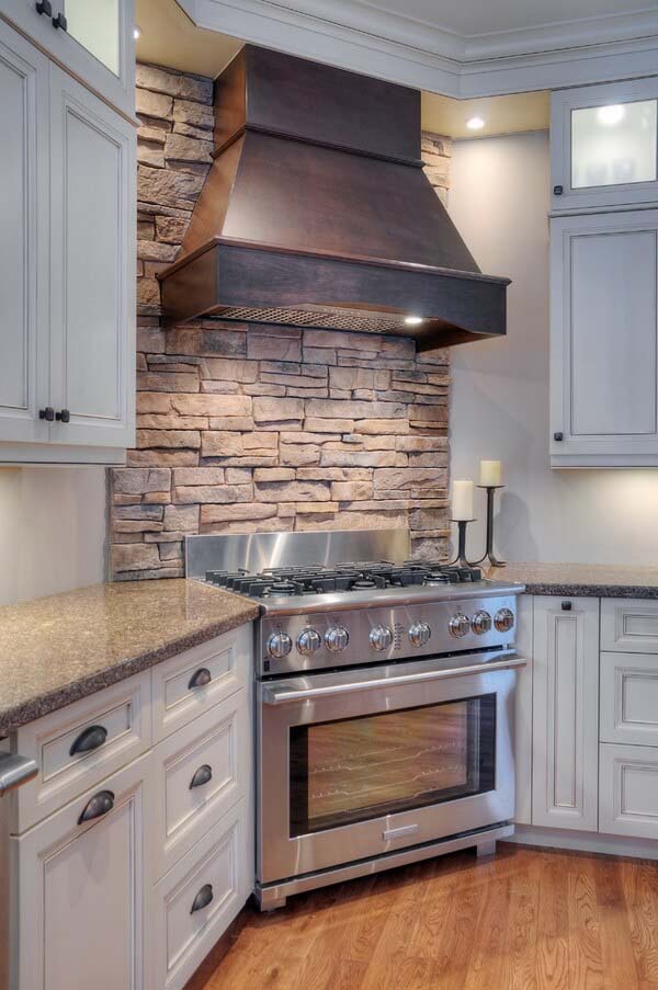 Kitchen Design With Stone Focal Point