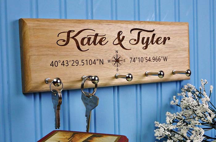 Personalized Key Holder With The Names Of The Couple
