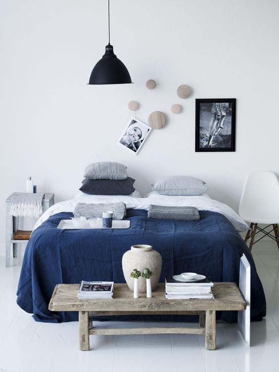 Modern And Rustic Bound By A Navy Blue Blanket