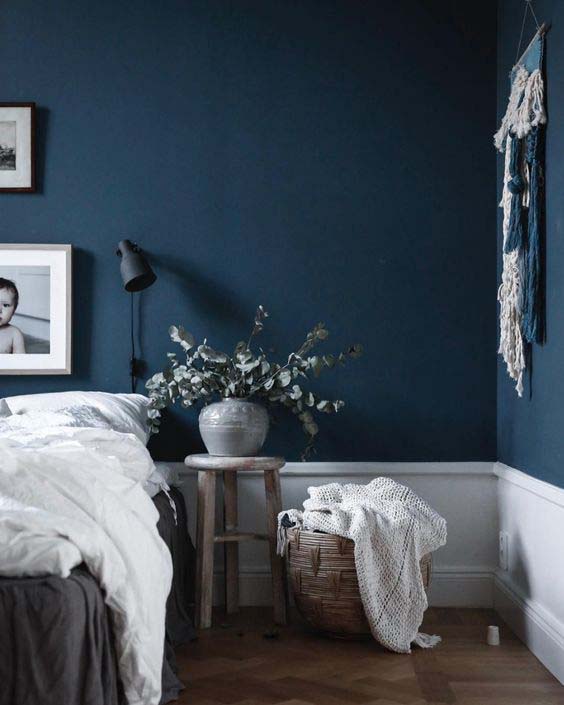 Navy Blue And White Walls