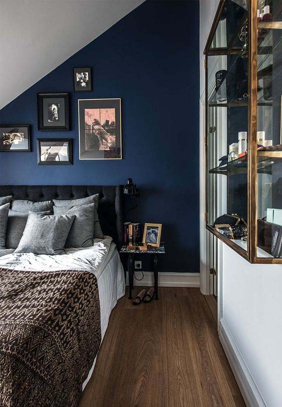 Small Accent Navy Blue Wall In The Attic
