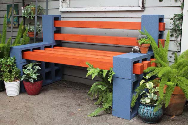 Build an Outdoor Bench With Cinder Blocks