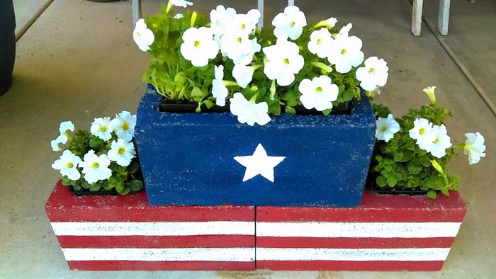 Paint Cinder Blocks in Flag Colors