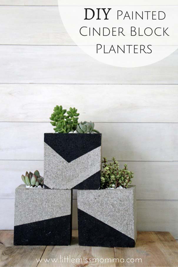 Modern Look With Black and Gray Cinder Block