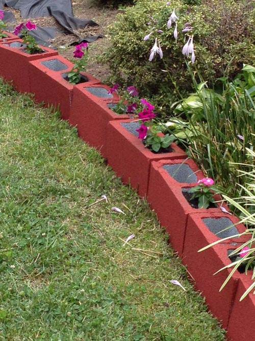 Make Garden Edging With Cinder Blocks