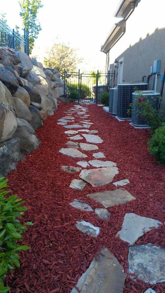 Use Red Mulch as a Walkway