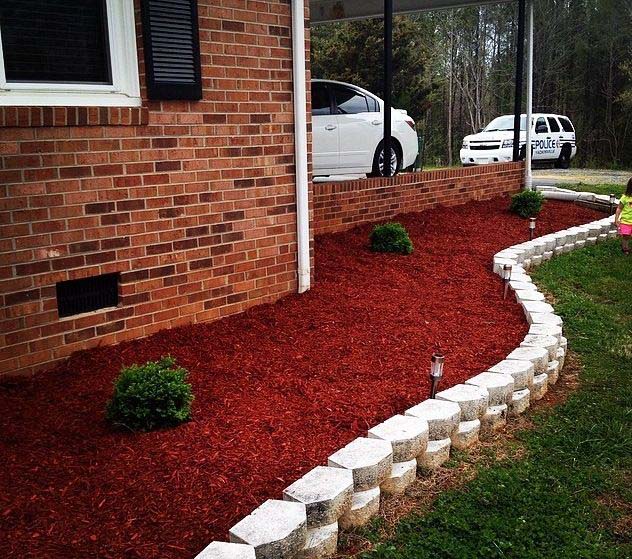 Quick Garden Bed Project With Red Mulch
