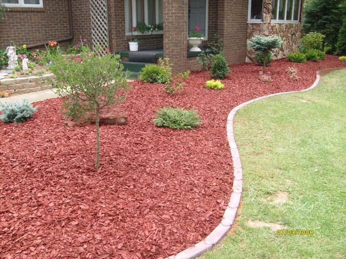 Red Mulch Flower Bed Garden Bed