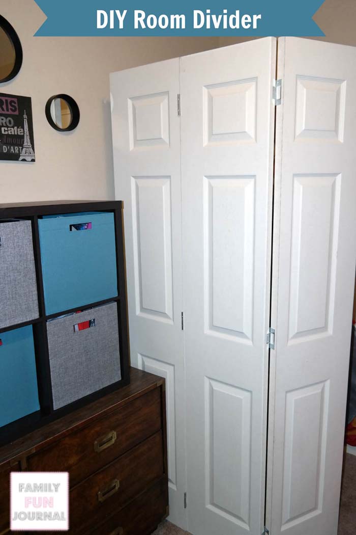 DIY Room Divider With Closet Doors