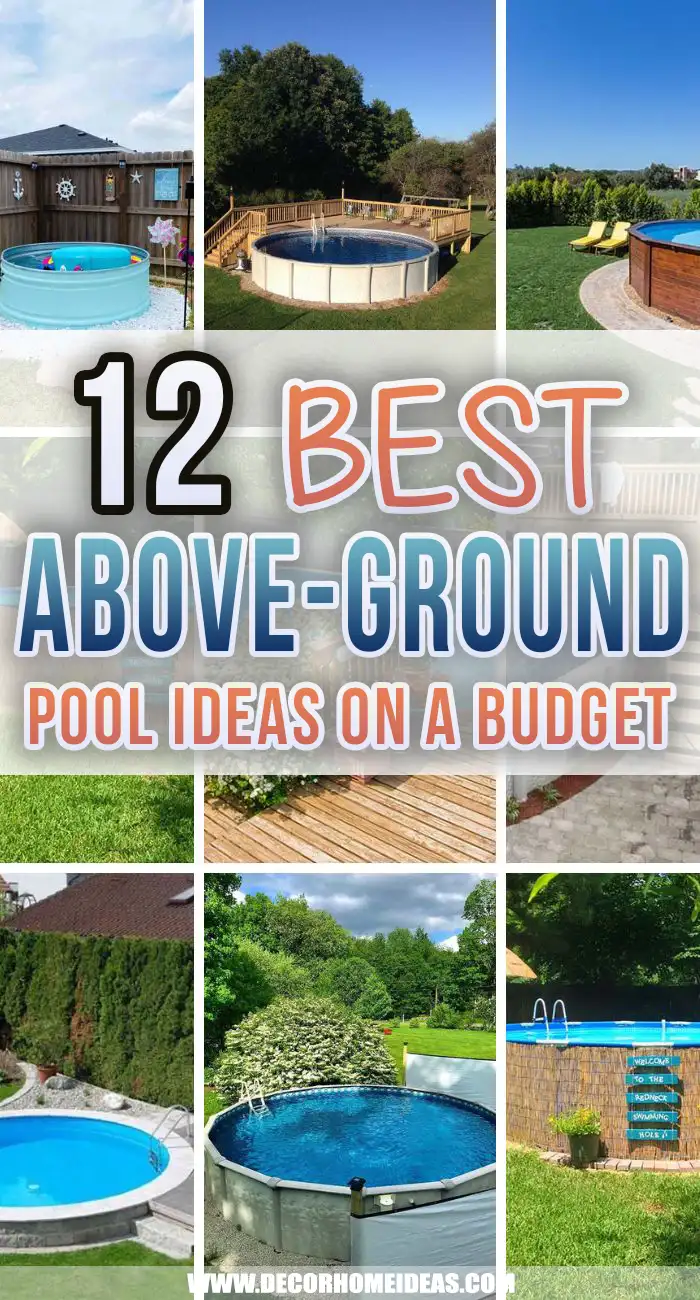 Best Above Ground Pool Ideas on a Budget. Looking for some budget-friendly pool ideas to soak in the hot summer days? We selected the best above ground pool ideas on a budget so that you can relax all day long without breaking the bank. #decorhomeideas