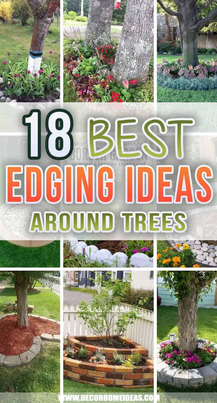 Best Edging Ideas Around Trees. Whether you're looking for cheap and easy edging ideas around trees or you're willing to put in the work for a more permanent landscape edging, you'll want to check out these ideas. #decorhomeideas