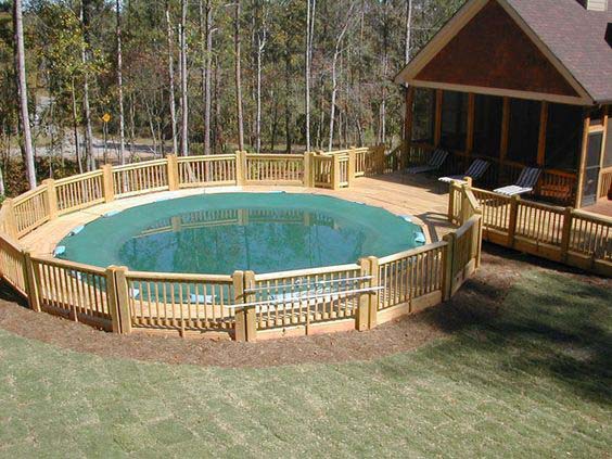Encircle Pool With Wooden Deck