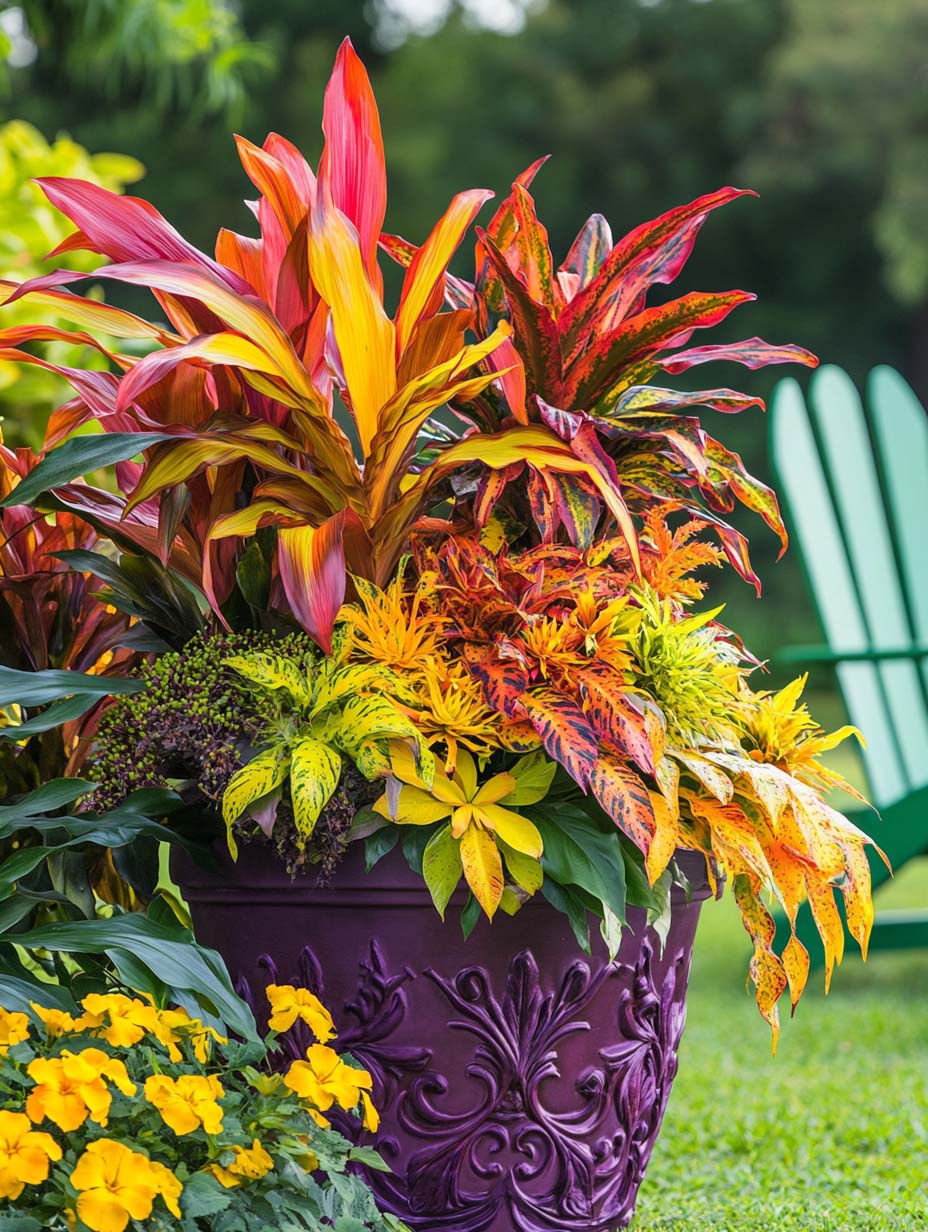 Add Crotons With Bromeliads