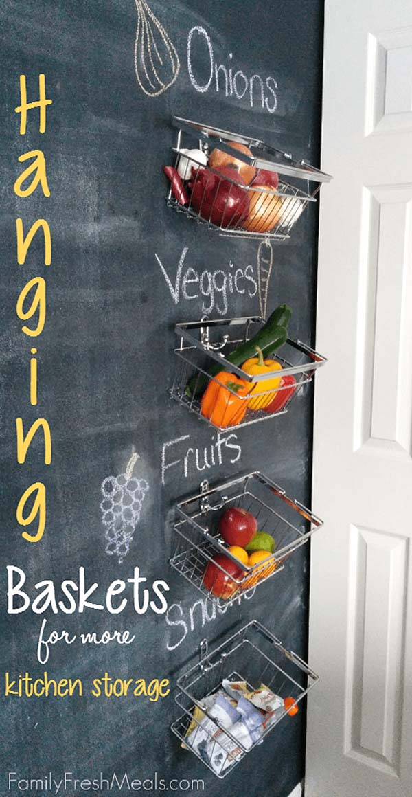 Hanging Baskets For Vertical Storage Of Fruits And Vegetables