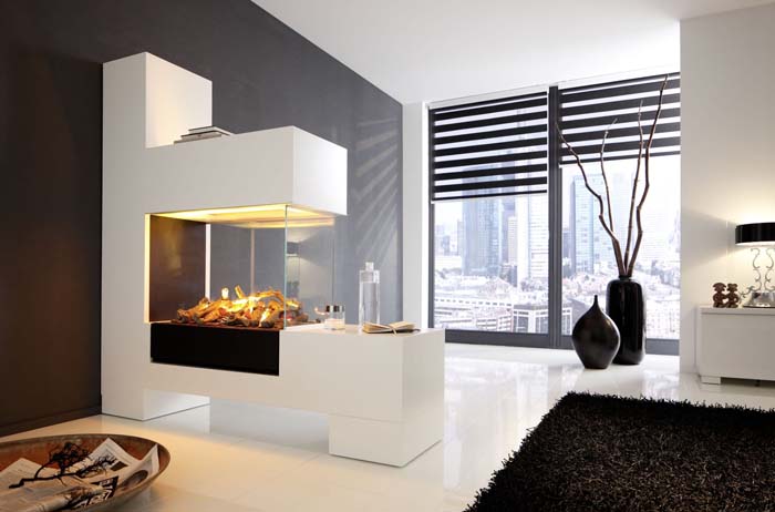 White Structure Of A Gas Fireplace