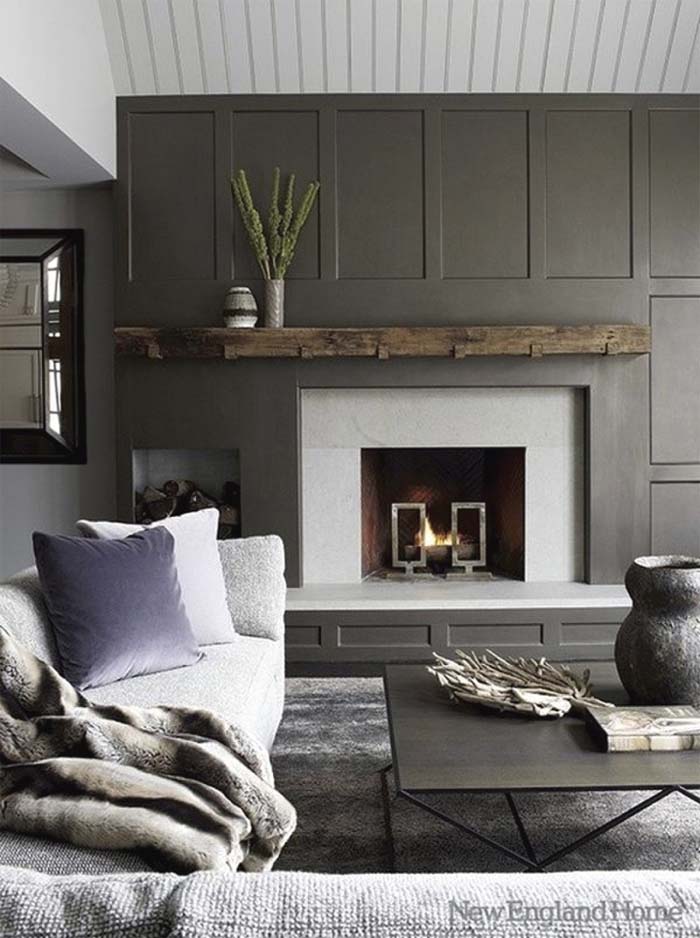 Molding In Grey For A Modern Fireplace Upgrade