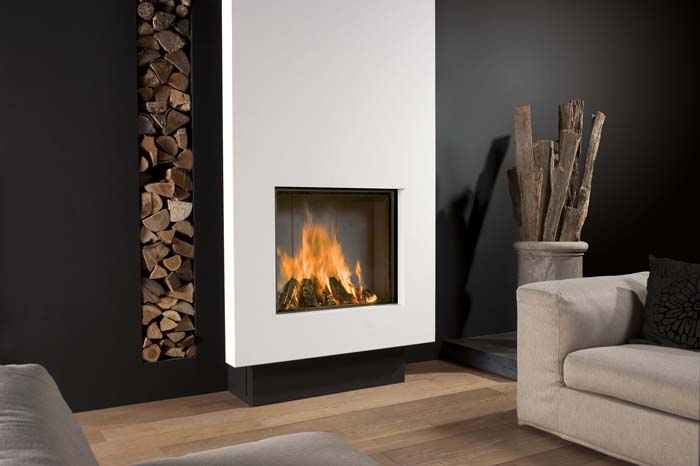 Black And White Modern Fireplace