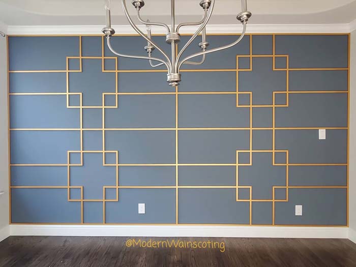 Gold Makes Modern Wainscoting Stand Out