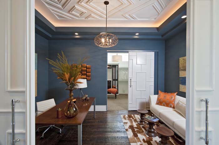 Coffered Ceiling and Geometric Doors