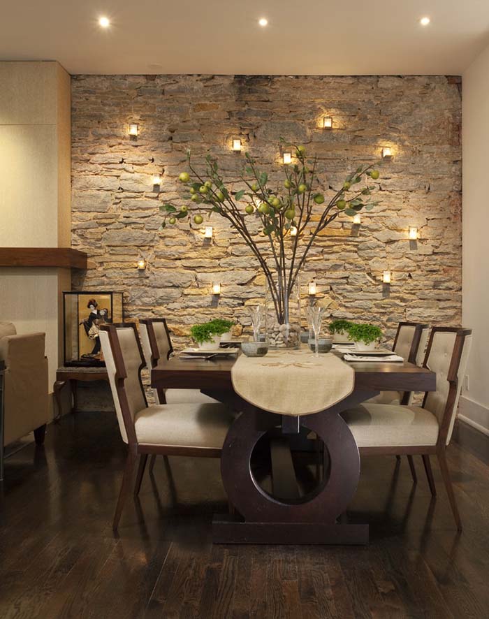 Rough Stacked Stones Accent Wall