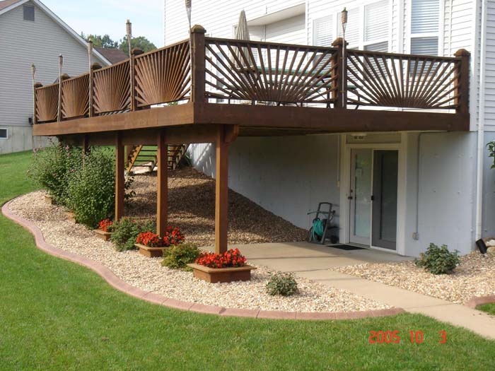 Under Deck Landscape Design With Flower Boxes