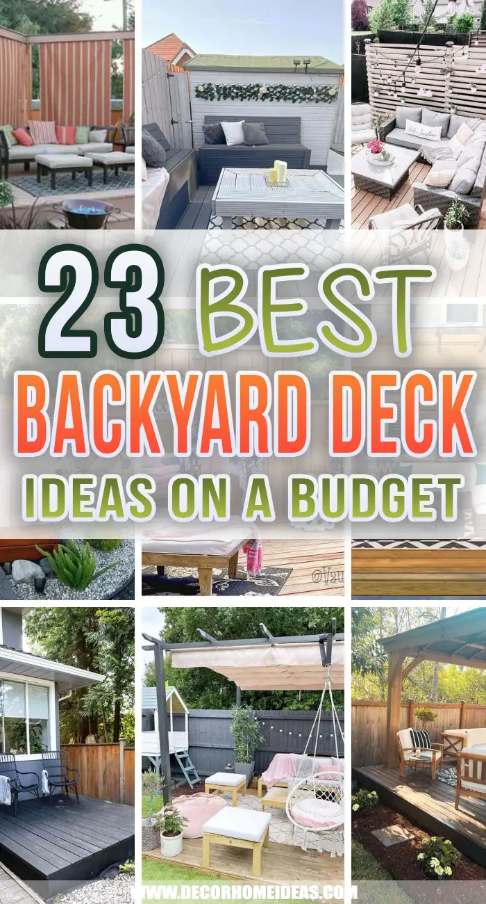 Best Backyard Deck Ideas on a Budget. Adding a deck to your backyard may sound like something very expensive, but there are some designs and ideas that are budget-friendly and you can build easily and cheaply. #decorhomeideas