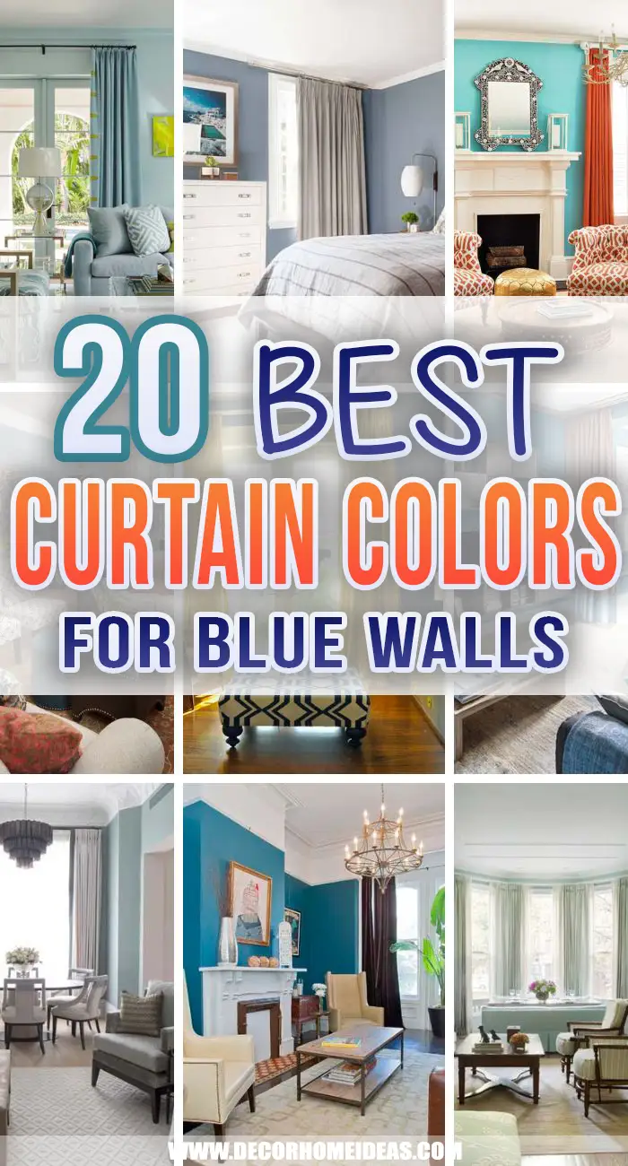 Best Curtain Color For Blue Walls. Wondering what is the best color for your curtains with blue walls? We have made an amazing selection of color combos and variations for the best living room or bedroom layout.  #decorhomeideas
