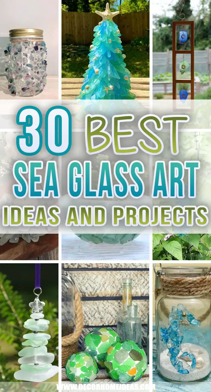 Best Easy Sea Glass Art Ideas Projects. Are you in love with sea glass? These easy sea glass art ideas and projects will inspire you to create beautiful decorations out of sea glass. #decorhomeideas