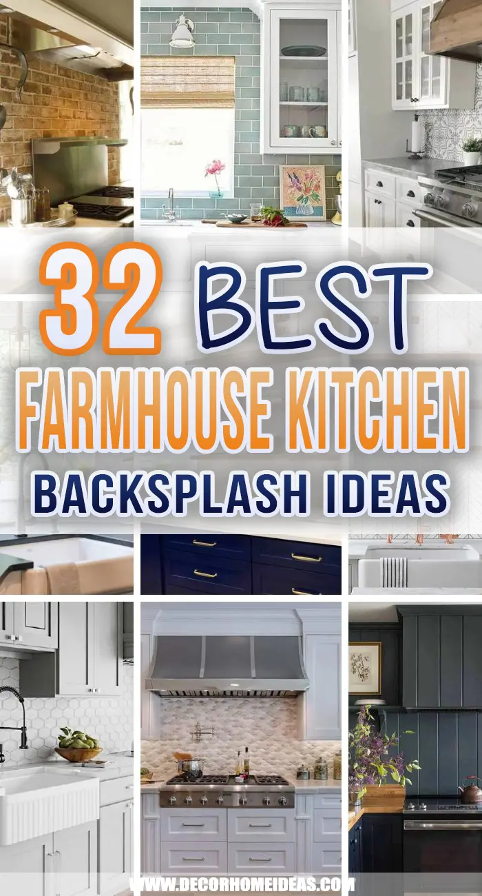 Best Farmhouse Kitchen Backsplash Ideas. Create an accent in your farmhouse kitchen with a fancy backsplash. Get some inspiration from these rustic backsplash ideas and designs. #decorhomeideas