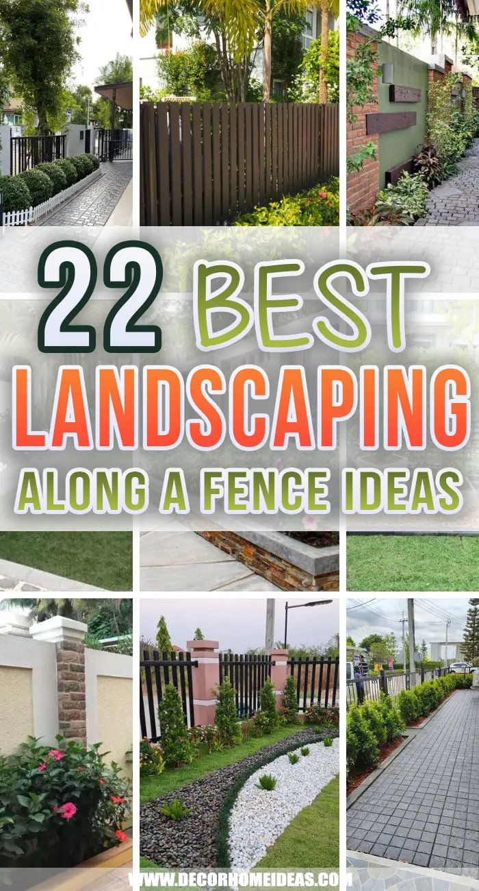 Best Landscaping Along a Fence Ideas. Check out some fence line landscaping ideas to spruce up the area along the fence. Add flowers, planters, or flower bed to boost your curb appeal and beautify your outdoor space. #decorhomeideas