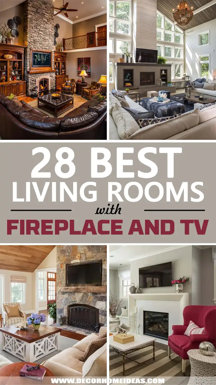 Best Living Room With Fireplace And TV. Combine a fireplace and a TV in our living room in the best possible way with these amazing living room ideas with a cozy fireplace and a big TV screen. #decorhomeideas