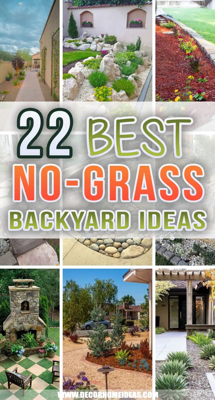 Best No Grass Backyard Ideas. These cheap no-grass backyard ideas are just what you need if you're after an affordable makeover that requires minimal upkeep. #decorhomeideas