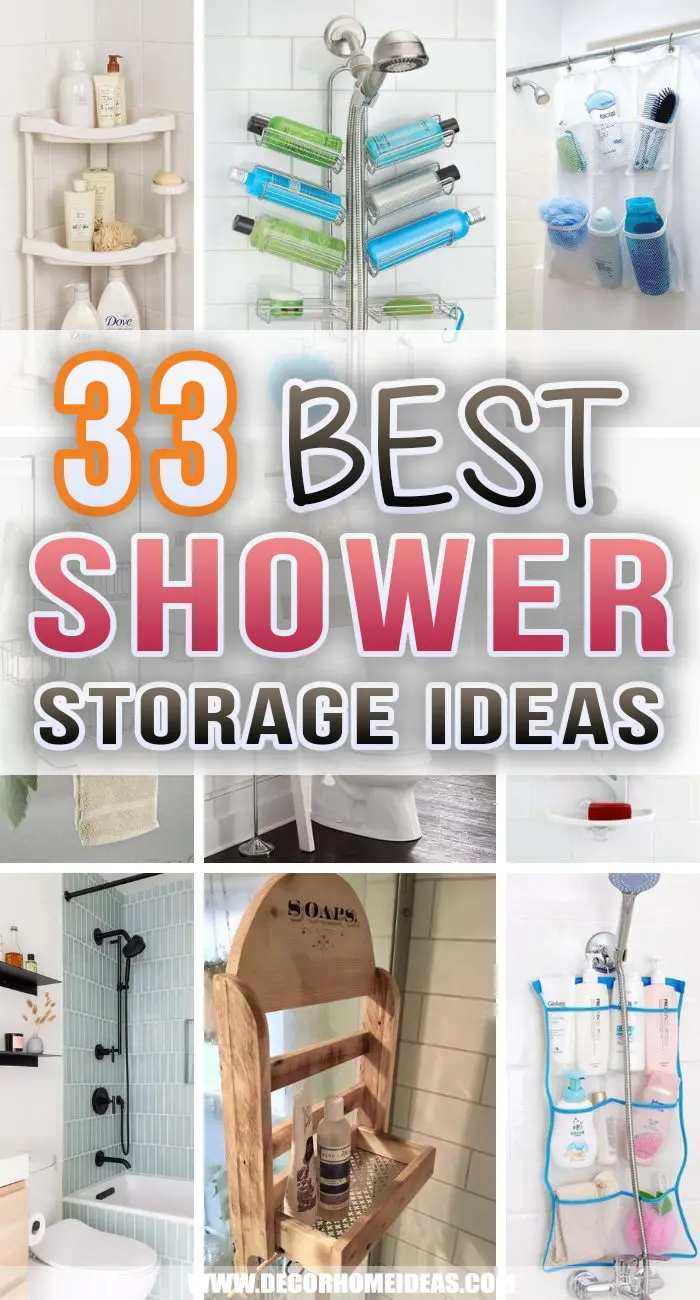 Best Shower Storage Ideas. Is your bathroom cluttered and unorganized? Take a look at these shower storage ideas to free up more space and keep everything in perfect order. @decorhomeideas