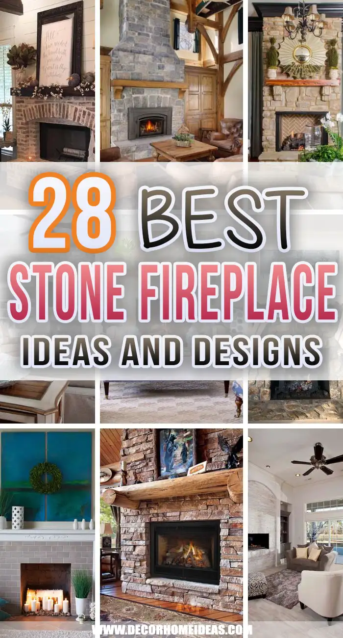 Best Stone Fireplace Ideas. Add some style and elegance to your living room with these stone fireplace ideas and designs. Use the fireplace as an accent in your home that brings warmth and coziness. #decorhomeideas