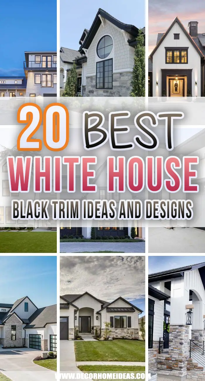 Best White House Black Trim Styled Properties. Take a look at some gorgeous white house black trim styled properties. Different styles and designs, combining white paint of the house and black trim. #decorhomeideas