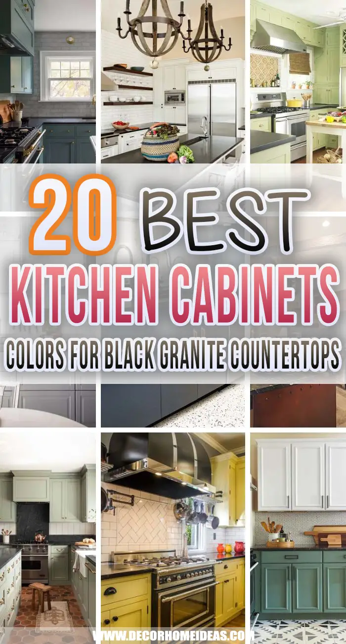 What Color Cabinets With Black Granite Countertops Ideas. Are you considering a black granite countertop for your kitchen? We are revealing the best color options for kitchen cabinets that go well with black granite countertops. #decorhomeideas