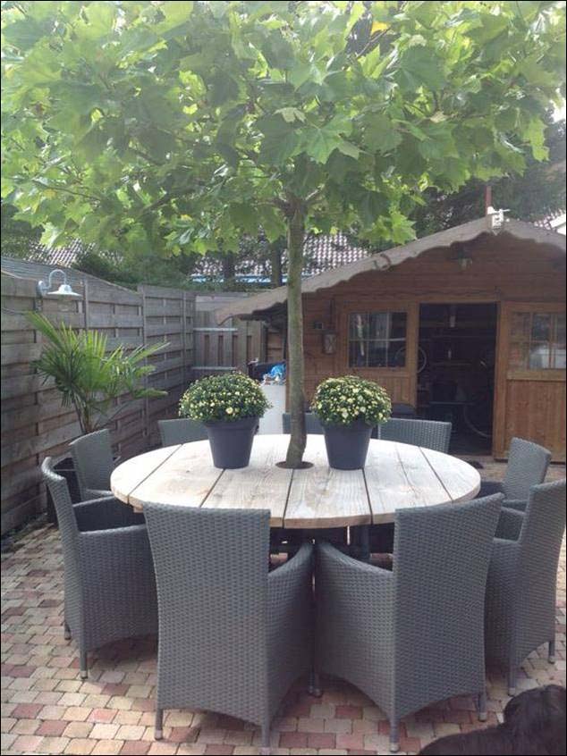 Easy DIY Table Around A Tree