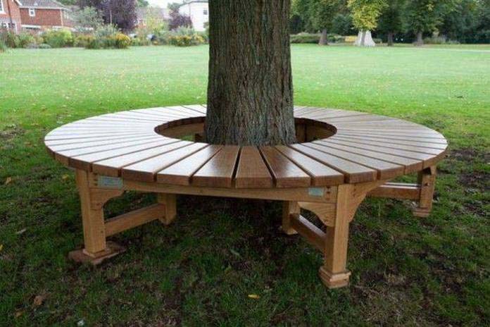 Stained Wood Bench