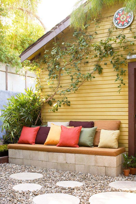 Cinder Block Bench With Smooth Surface