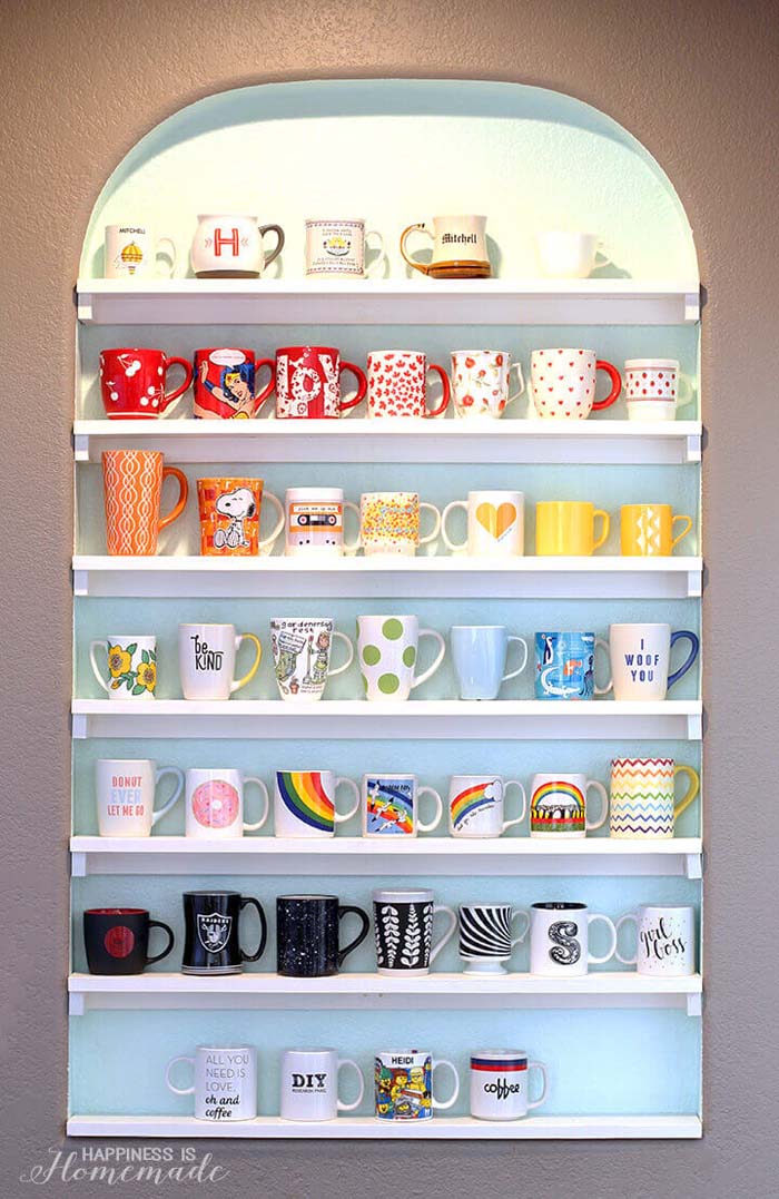 Utilized Alcove For Mug Storage