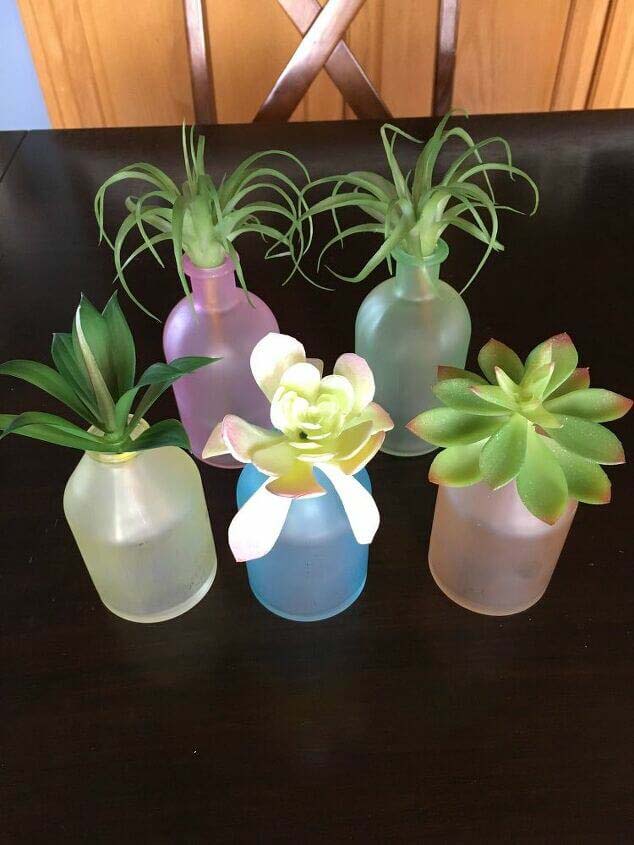 Painted Vases Mimicking Sea Glass