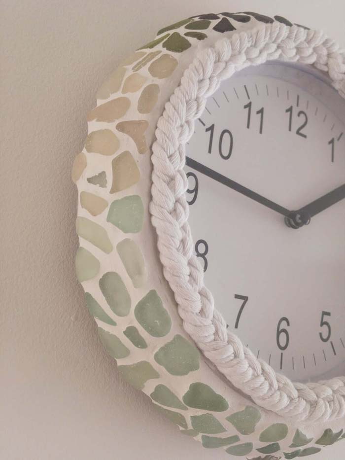 Grouted Sea Glass Clock Frame