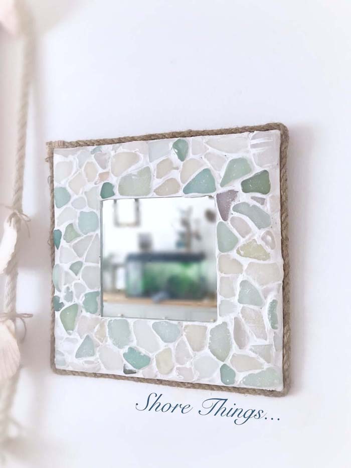 Sea Glass Mirror Frame