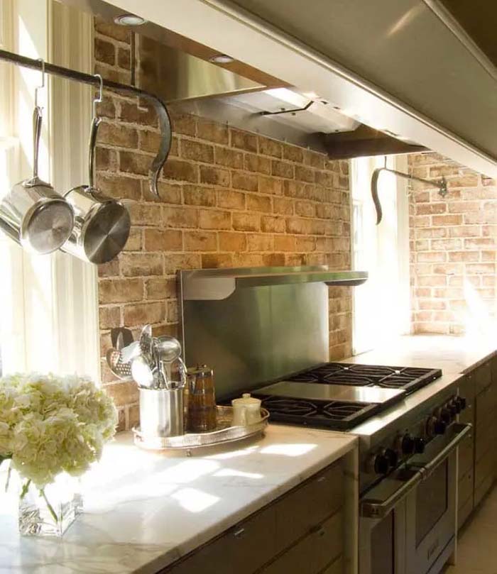 Brick Tiles Backsplash Idea