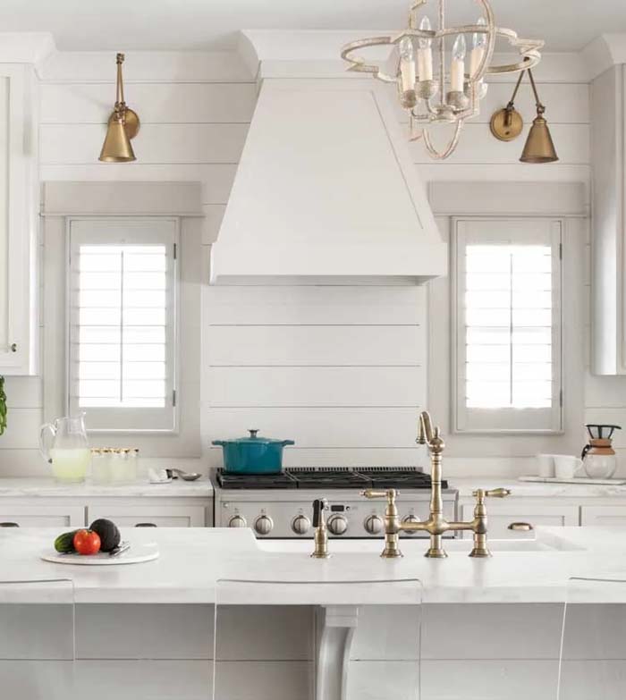 Scaled White Shiplap Backsplash Idea