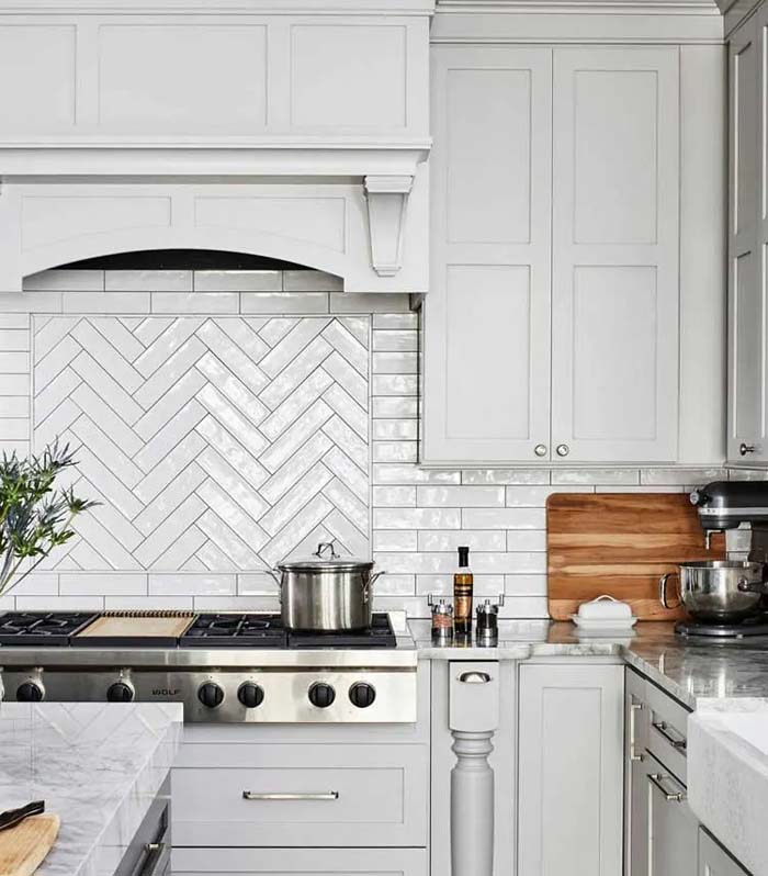 Chevron Patterned Backsplash