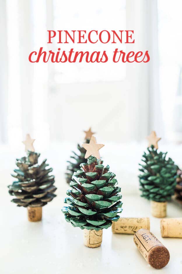 Free-standing Pine Cone Christmas Trees